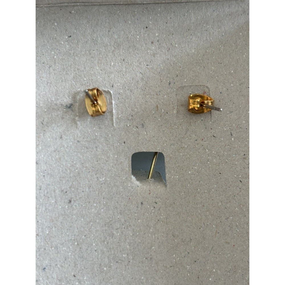 Vintage Gold Tone Blue Rhinestone Knot Stick Pin and Earring SET NEW In Box - Picture 3 of 6